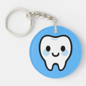 Smiling Tooth Character – Cute & Clean Illustratio Sleutelhanger (Voorkant)