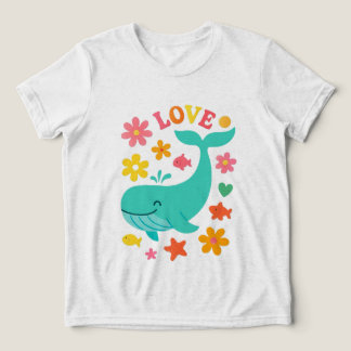 Smiling Whale & Ocean Friends – Schattigee LIEFDE  Tri-Blend Shirt