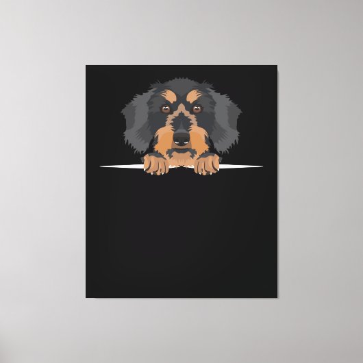 Smiling Wire-Haired Dachshund Canvas Afdruk (Voorkant)