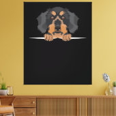 Smiling Wire-Haired Dachshund Canvas Afdruk (Insitu (Woonkamer))