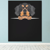 Smiling Wire-Haired Dachshund Canvas Afdruk (Insitu (Houten vloer))