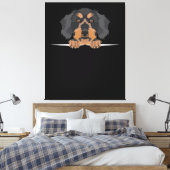 Smiling Wire-Haired Dachshund Canvas Afdruk (Insitu (Slaapkamer))