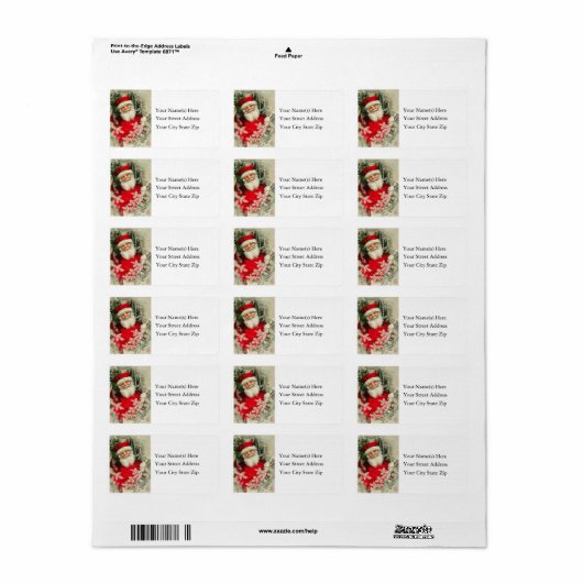 Smillen van het etiket van het  adres van de Kerst (Full Sheet)