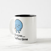 Smilo Sleepy Face Coffee Cup Tweekleurige Koffiemok (Voorkant links)