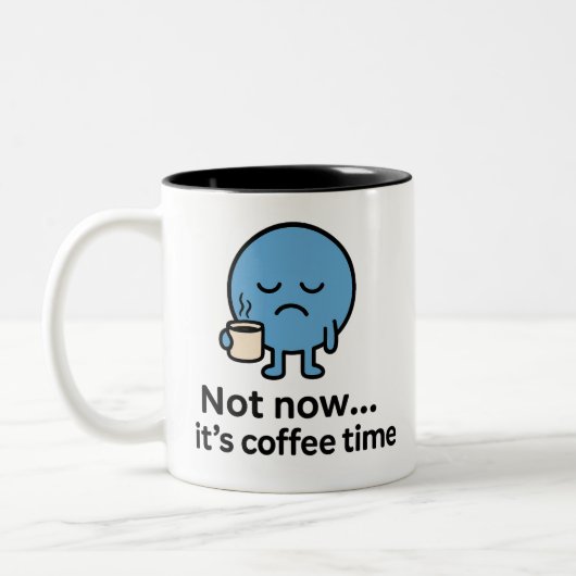 Smilo Sleepy Face Coffee Cup Tweekleurige Koffiemok (Links)