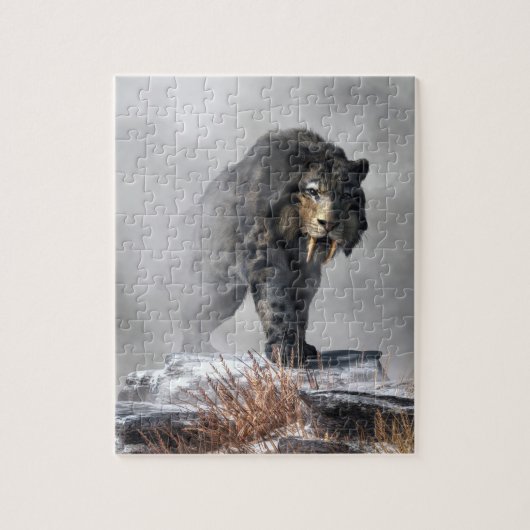 Smilodon Fatalis in de winter Legpuzzel (Verticaal)