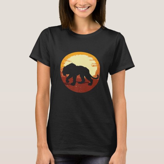 Smilodon Prehistorische Saber Tooth Tiger Mountain T-shirt (Voorkant)