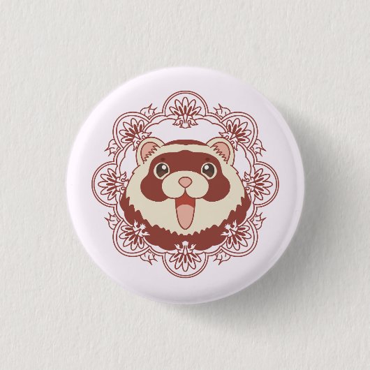 Smily Ferret Ronde Button 3,2 Cm (Voorkant)