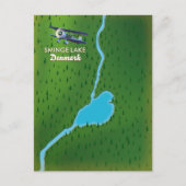 Sminge Lake Denemarken reis kaart (Voorkant)
