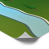 Sminge Lake Denemarken reis kaart Poster (Hoek)