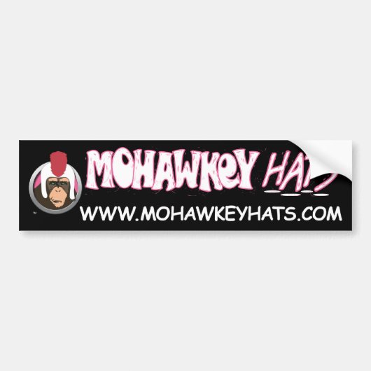 Smirkey Mohawkey Monkey bumper sticker (Voorkant)