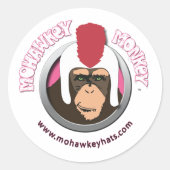Smirkey Mohawkey Monkey sticker (Voorkant)