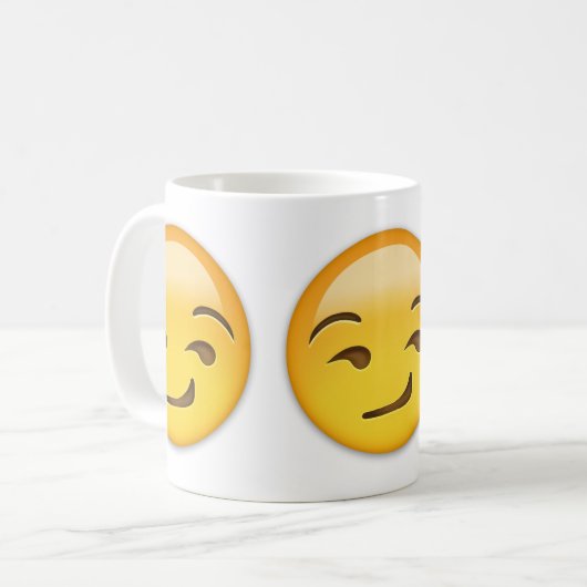 Smirking Face Emoji Koffiemok (Voorkant links)