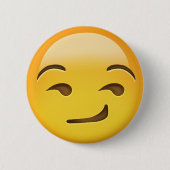 Smirking Face Emoji Ronde Button 5,7 Cm (Voorkant)