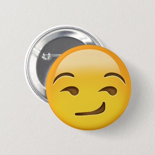 Smirking Face Emoji Ronde Button 5,7 Cm (Voorkant /achterkant)