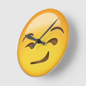 Smirking Face Emoji Ronde Klok (Hoek)