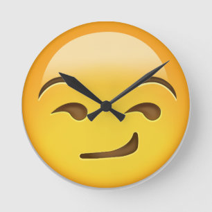 Smirking Face Emoji Ronde Klok