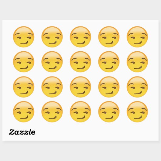 Smirking Face Emoji Ronde Sticker (Vel)