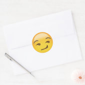 Smirking Face Emoji Ronde Sticker (Envelop)