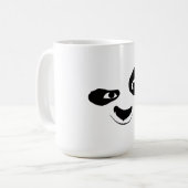 Smirking Panda Face Black & White Graphic Mug Koffiemok (Voorkant links)