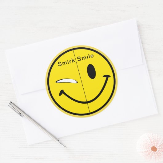SmirkSmile Ronde Sticker (Envelop)
