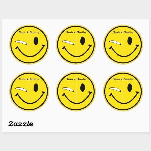 SmirkSmile Ronde Sticker (Vel)