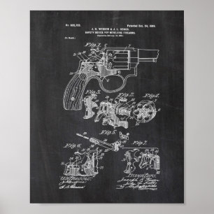 Smith and Wesson Hammerless Pistol 1898 Patent Pos Poster