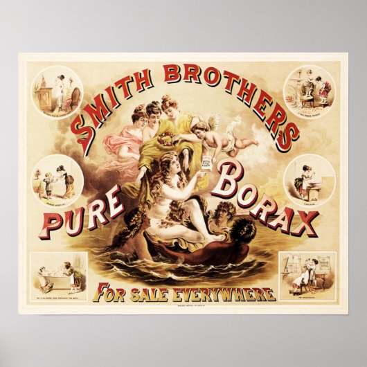 Smith Brothers PURE BORAX Soap Detergent Cleaning Poster (Voorkant)