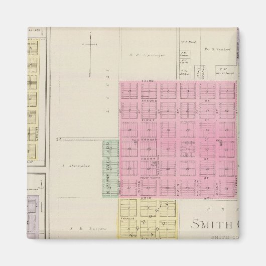 Smith Center, Gould City, Motor, Webster, Kansas Magneet (Voorkant)