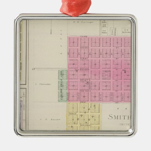 Smith Center, Gould City, Motor, Webster, Kansas Metalen Ornament (Voorkant)