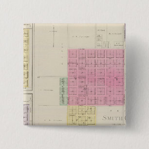 Smith Center, Gould City, Motor, Webster, Kansas Vierkante Button 5,1 Cm