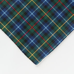 Smith Clan Royal Blue, Black en Red Tartan Fleece Deken