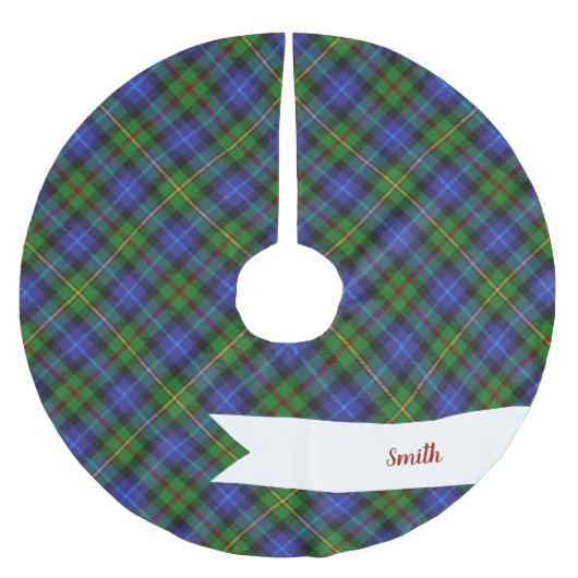 Smith Clan Scottish Tartan Pset Pattern Kerstboom Rok (Voorkant)