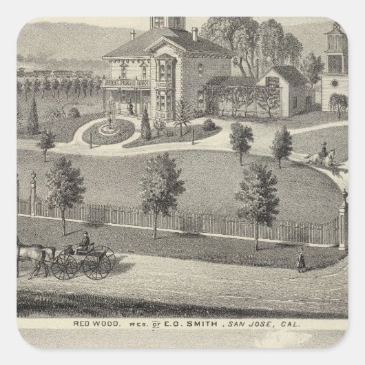 Smith, Evans residences Vierkante Sticker (Voorkant)