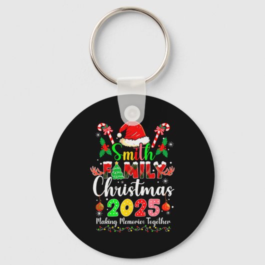 Smith Family Christmas 2025 Matching Santa Hat Xma Sleutelhanger (Voorkant)