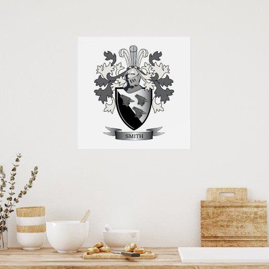 Smith Family Crest Coat. Poster (Keuken)