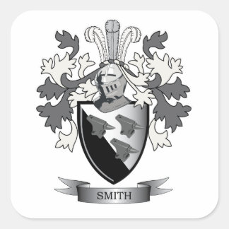 Smith Family Crest Coat. Vierkante Sticker