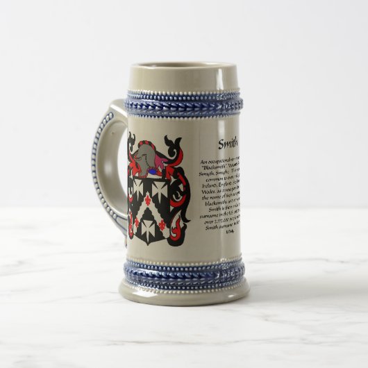 Smith Family Crest Stein Bierpul (Voorkant links)