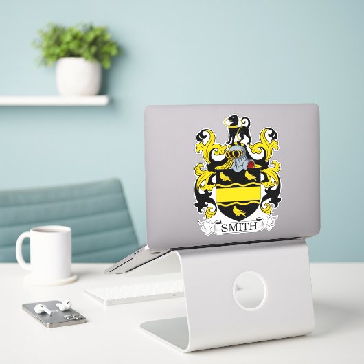 Smith Family Crest Sticker (Laptop op bureau)