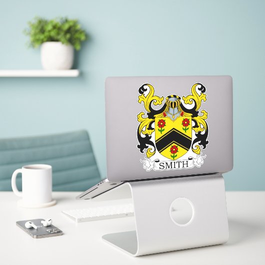 Smith Family Crest Sticker (Laptop op bureau)