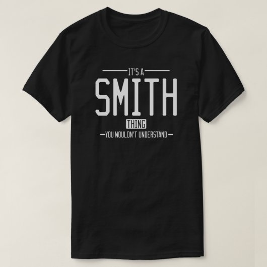 Smith grappige achternaam grappige familie t-shirt (Design voorkant)