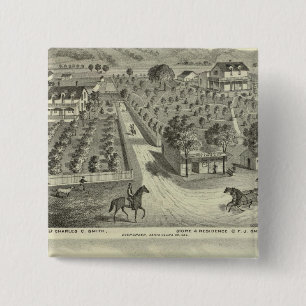 Smith, Herman residences, store Vierkante Button 5,1 Cm