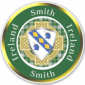 Smith Irish Shield/Celtic Cross Personalized Sticker (Voorkant)