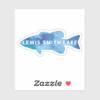 Smith Lake Blauwe Aquarel Baars Vinyl Sticker