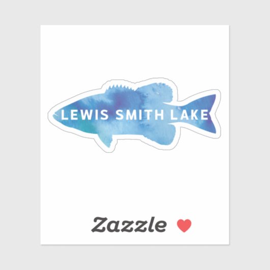 Smith Lake Blauwe Aquarel Baars Vinyl Sticker (Vel)