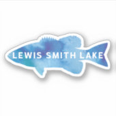 Smith Lake Blauwe Aquarel Baars Vinyl Sticker (Voorkant)