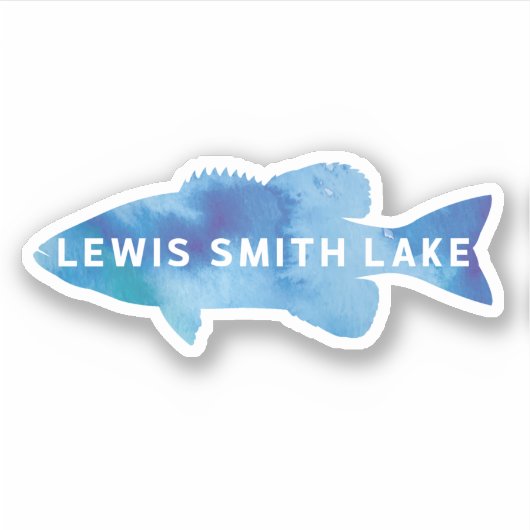 Smith Lake Blauwe Aquarel Baars Vinyl Sticker (Voorkant)