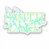 Smith Lake Map Blue en Green Sticker (Voorkant)