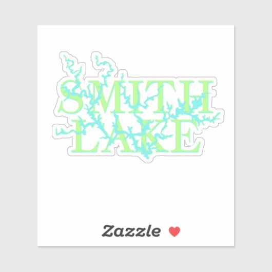 Smith Lake Map Blue en Green Sticker (Vel)