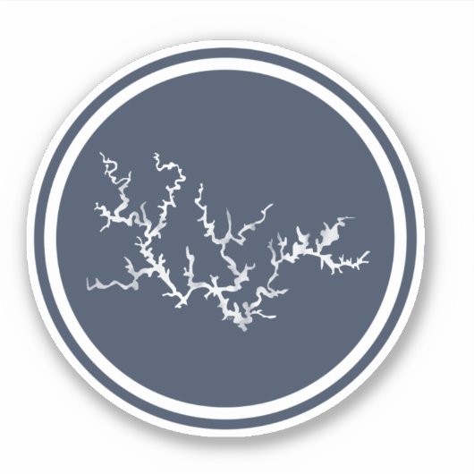 Smith Lake Map Navy Sticker (Voorkant)